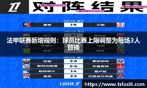 法甲联赛新增规则：球员比赛上限调整为每场3人替换